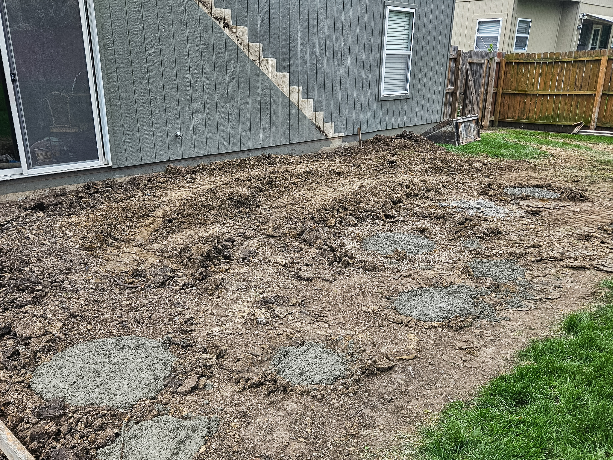 Footings and site preparation during construction